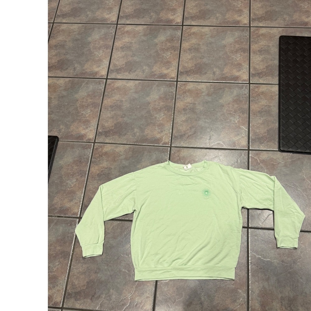 Roxy Womens Mint Green Sun Graphic Crew Neck Fleece Sweatshirt Size M - Picture 1 of 4